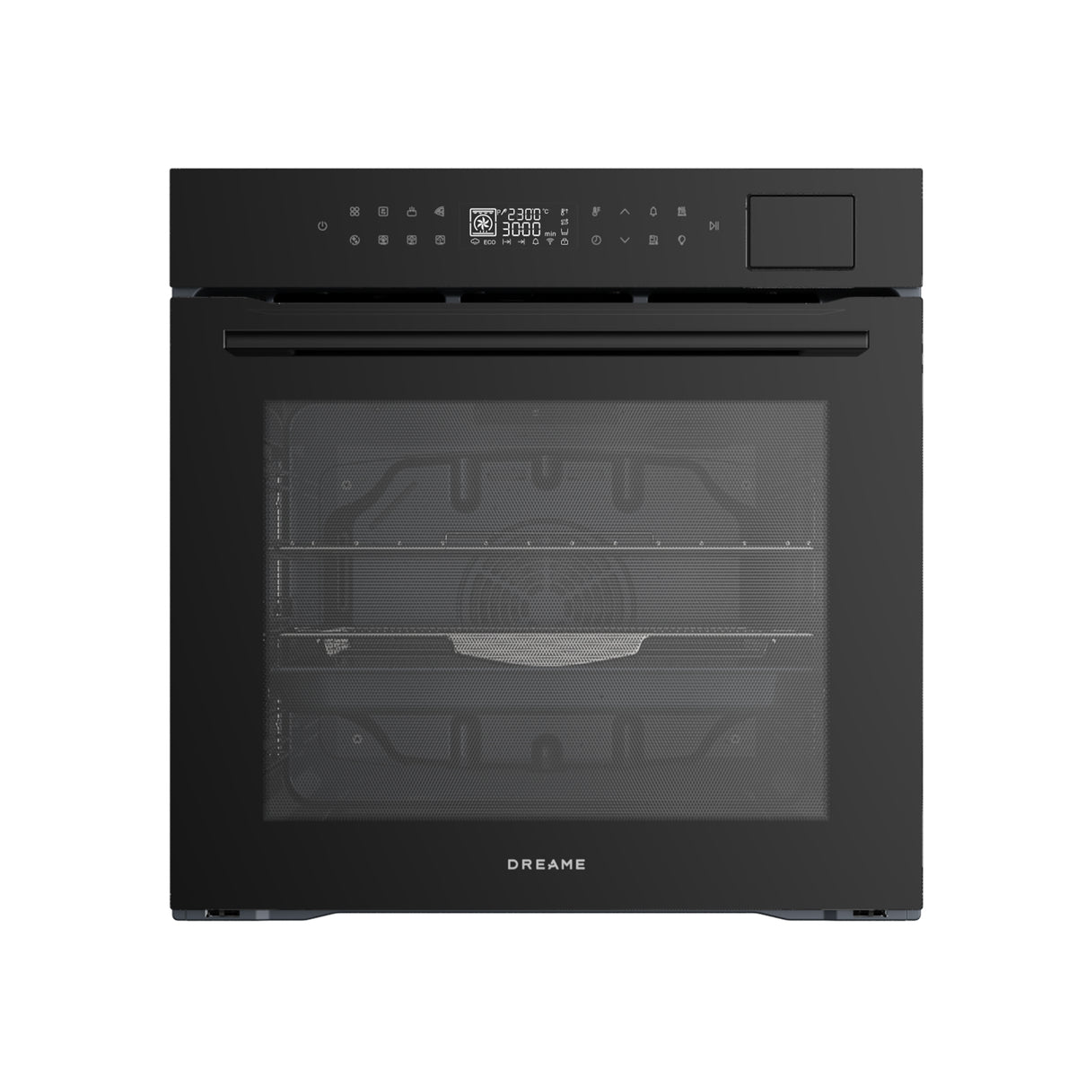 DREAME OZ40 Einbau-Backofen 60cm,81L Volumen,10 integrierte intelligente Rezepte,Gesunde Heißluftfrittier-Funktion,Dampfreinigung,Pyrolyse Selbstreinigung,Einbau-DampfBackofen mit LED-Anzeige