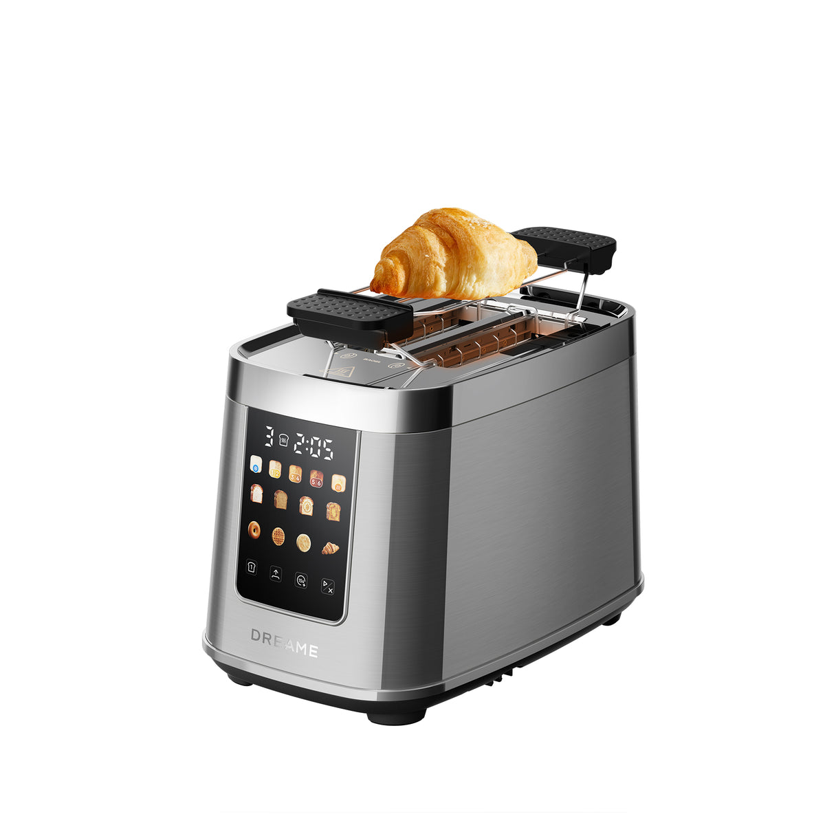 DREAME ToastControl Smart-Toaster, 5,3-Zoll-IMD-Touchscreen, motorisiertes Auto-Lift-Design mit Schnellkontrolle während des Bräunungsvorgangs, 8 Brotprogramme, 6 Bräunungsstufen, 1200 W Leistung