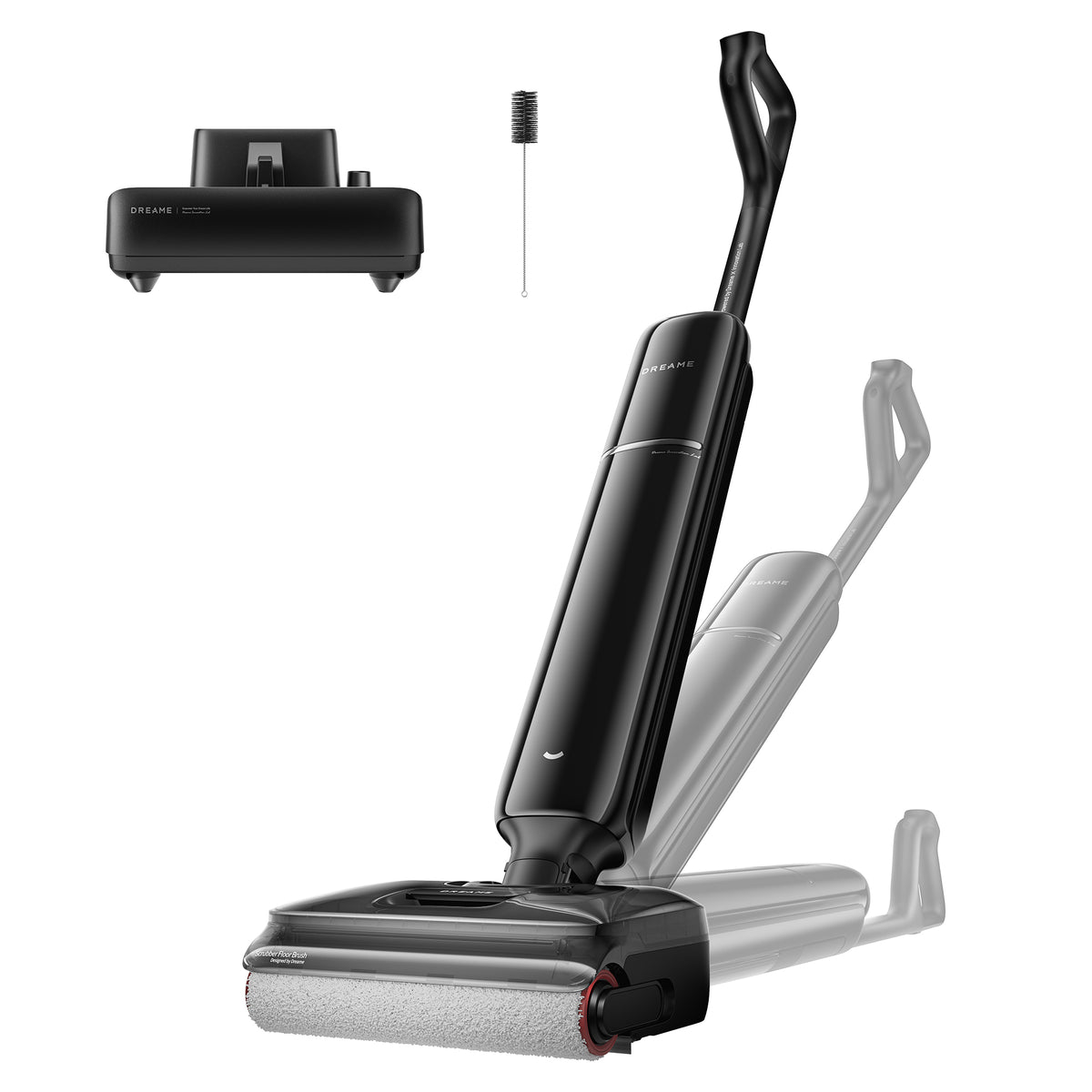 DREAME T12 Pro-A Nass- und Trockensauger, ultraschlanke 9,85 cm, 25.000 Pa Saugkraft, Heißwäsche bei 95 °C, Trocknung durch Heißluft bei 95 °C, kein Verheddern, streifenfreie Reinigung