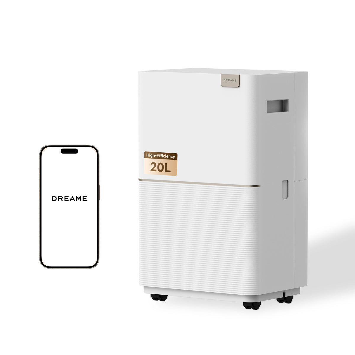 Dreame Luftentfeuchter DD20 mit 20L Entfeuchtung, Antibakterielle Plasma, Intelligente Feuchtigkeitsregelung, 5x Geräuschunterdrückung, Flexible doppelte Entwässerung